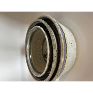 Handthrown/Handpainted set of stoneware nesting bowls